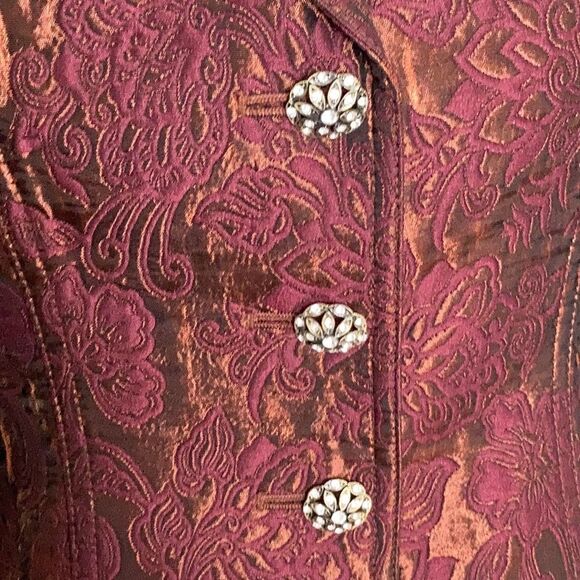 THE LIMITED Jacquard Jewel Button Blazer Cranberry 2 NWOT - Picture 3 of 6